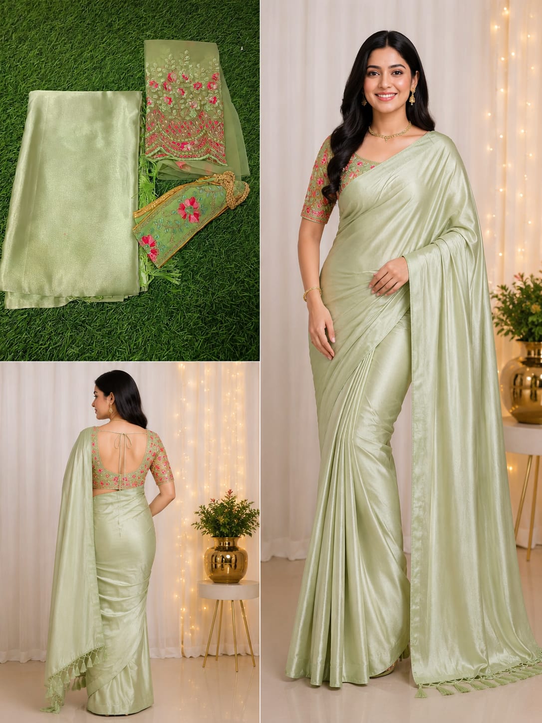 satin saree